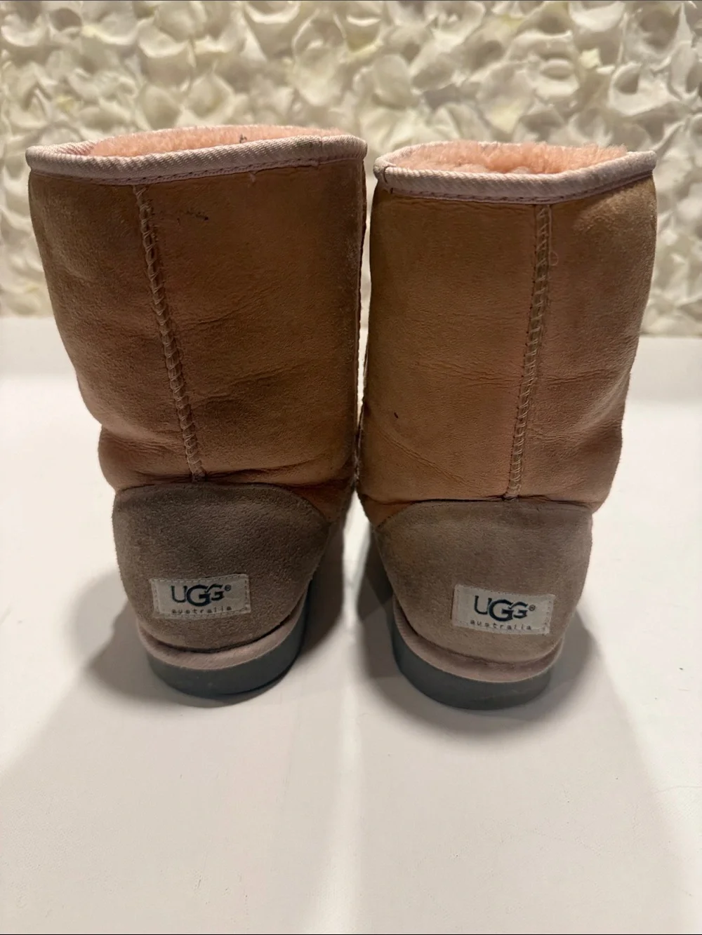 UGG Pink Tan Classic Short Shearling Winter Boots